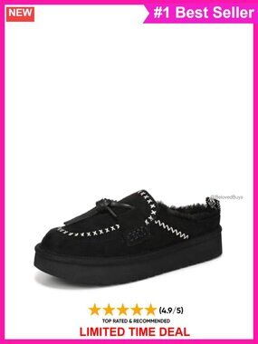 Faux Suede Faux Fur Lined Platform Mule Clog Slip-On Shoes
